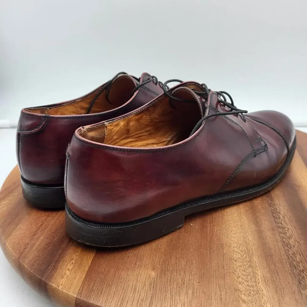 Vintage Cole Haan Oxford Dress Shoes Mens Sz 9 D Burgundy Cap Toe USA Made Derby
